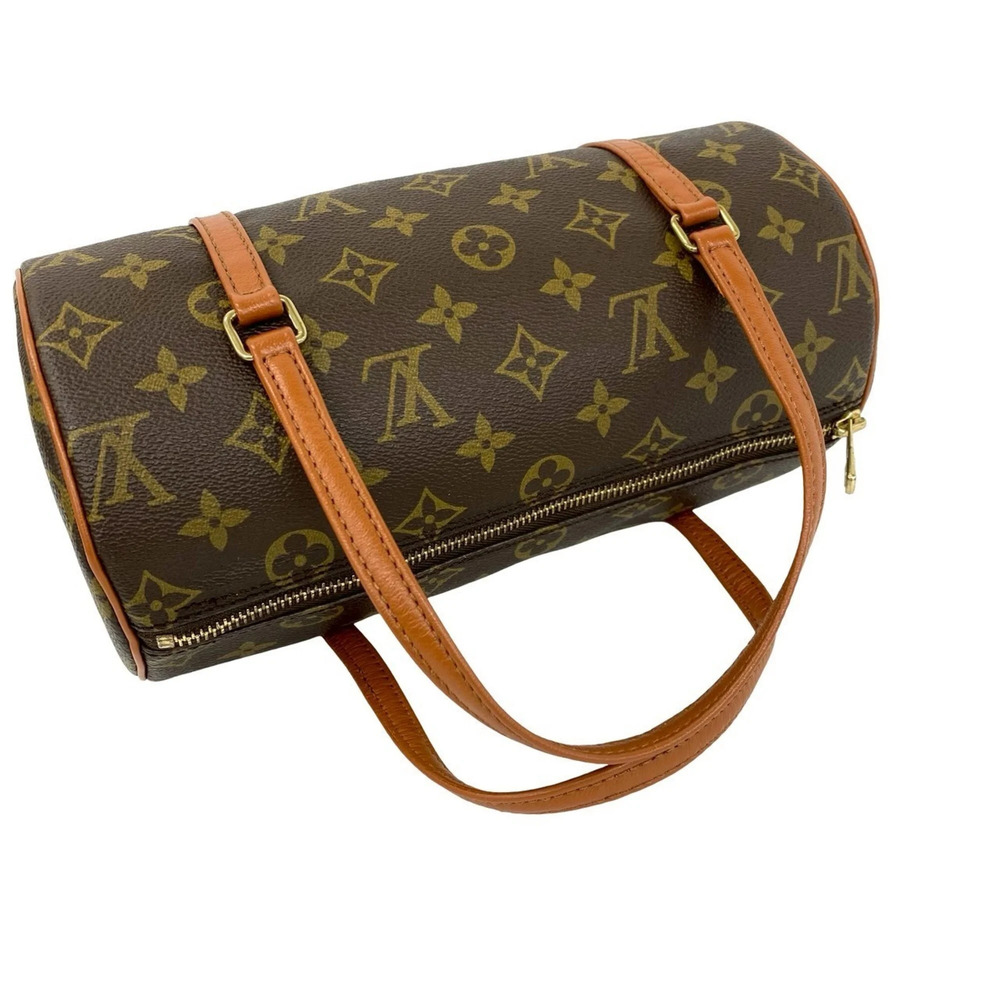 LOUIS VUITTON Vintage Brown Monogram Leather Papillon 26 Boston Bag - Picture 4 of 9